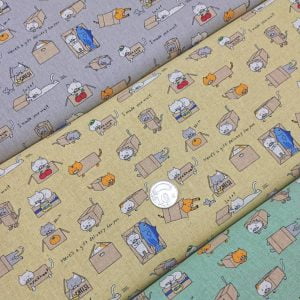 日本臘腸貓貓紙箱逗趣版 （3色）棉麻