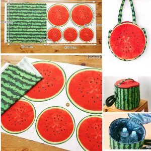 🔆日本最新西瓜主題款（10圖）紅肉頗半+西瓜皮款（中厚薄棉）【1單位：100x110cm】共2循環