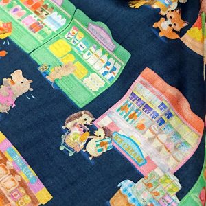 日本【松浦由起江 yukiemon】超市賣場動物版（深藍）超柔膚薄棉