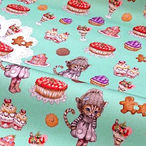 日本限定【Ringo】貓貓甜點款（湖綠）厚棉