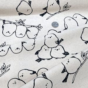 商品日本KOKKA最新勾勒萌胖山雀【棉麻】