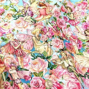 美國2025花仙子《薔薇樂章鞦韆單側花版》水藍（中厚棉）