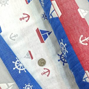 日本超柔膚四層紗【海洋風藍/紅條紋款】幅款108cm