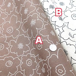 日本北歐M風勾勒花款2色《棉麻》A奶茶 /B麻底（售完）