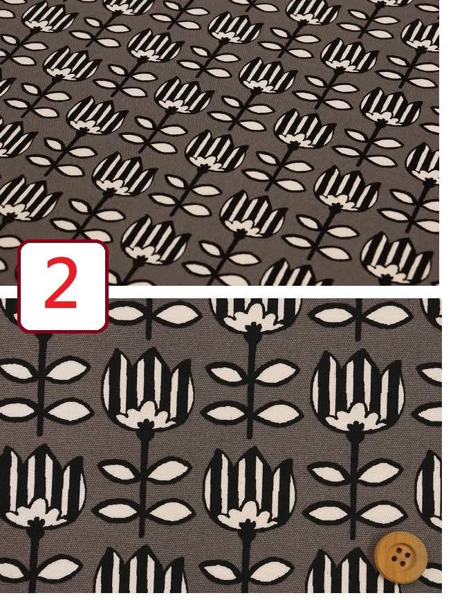 日本北歐皇冠勾勒花款灰(厚棉)